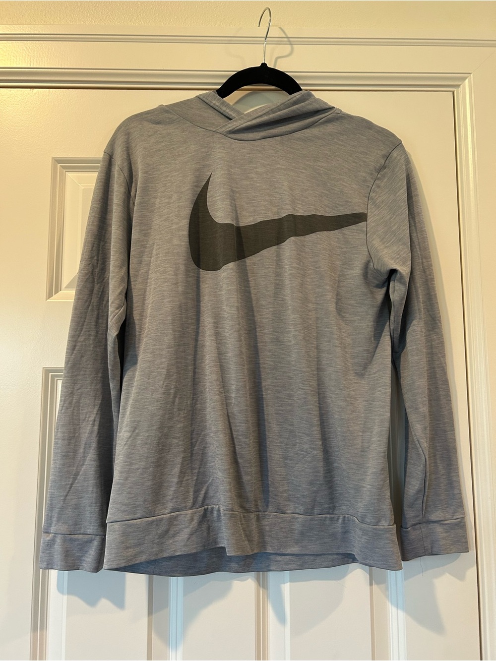 Nike Light Gray Pullover Hoodie with Dark Gray Swoosh